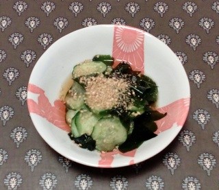 Vinegary Salad of Cucumber and Wakame Seaweed